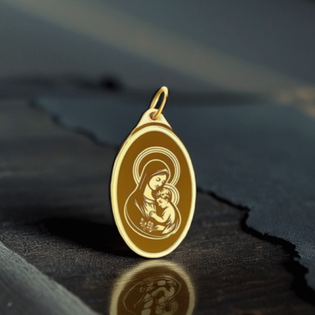 2.5 Grams Gold Pendant 24K – (virgin Mary) Design